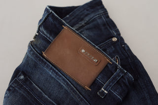 Blue Cotton Low Waist Slim Fit Women Casual Denim Jeans