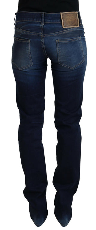 Jeans casuales para mujer de algodón azul