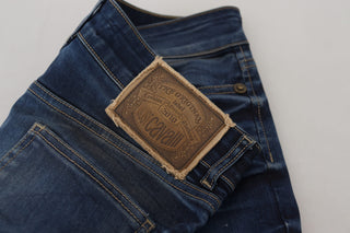 Jeans casuales para mujer de algodón azul