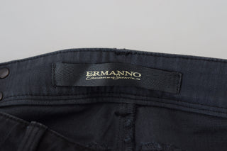 Schwarze Damen-Slim-Fit-Jeans aus Baumwolle