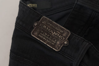 Schwarze Damen-Slim-Fit-Jeans aus Baumwolle