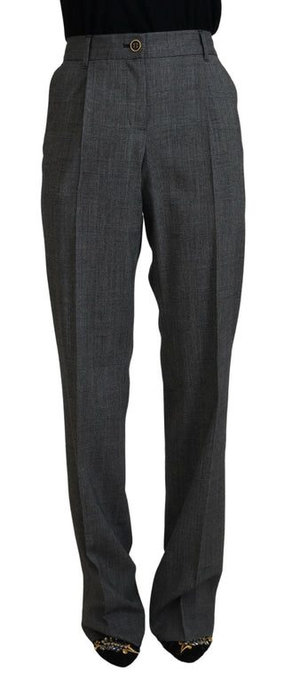 Pantalones de lana de cintura alta para mujer en gris