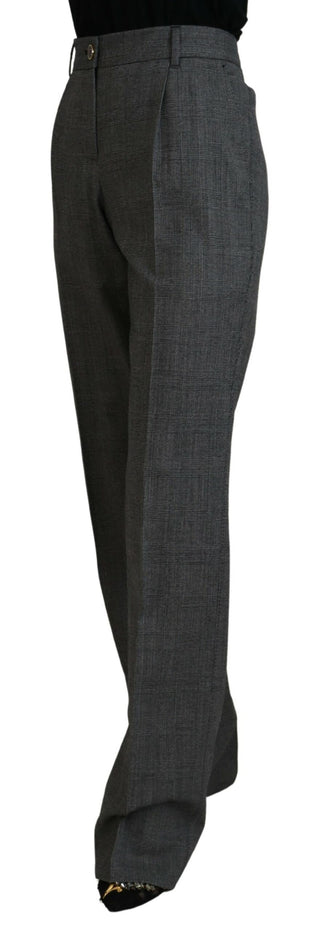 Pantalones de lana de cintura alta para mujer en gris