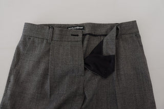 Pantalones de lana de cintura alta para mujer en gris