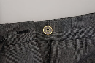 Pantalones de lana de cintura alta para mujer en gris