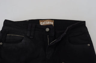 Jeans de mezclilla de algodón negro para mujer, cintura media, corte skinny y ajuste slim