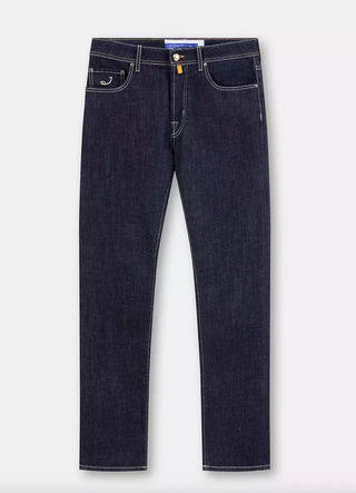 Blue Cotton Men Jeans with Straight Leg Cut