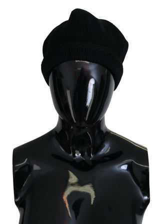 Gorro de invierno para mujer de lana virgen negra
