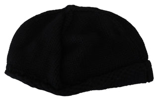 Gorro de invierno para mujer de lana virgen negra