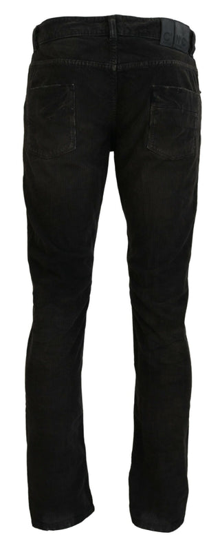 Jeans casuales para hombre de pana de algodón gris