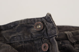 Jeans casuales para hombre de pana de algodón gris