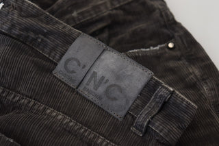 Jeans casuales para hombre de pana de algodón gris