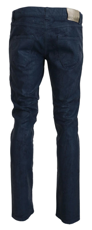 Blaue konische, schmale lässige Herren-Jeans aus Baumwolle