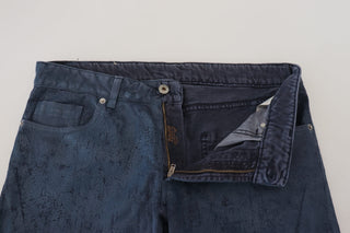 Blaue konische, schmale lässige Herren-Jeans aus Baumwolle