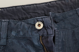 Blaue konische, schmale lässige Herren-Jeans aus Baumwolle