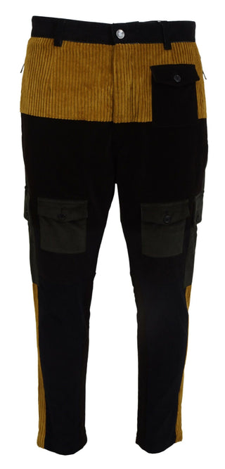Schwarz-gelbe Baumwoll-Herrenhose