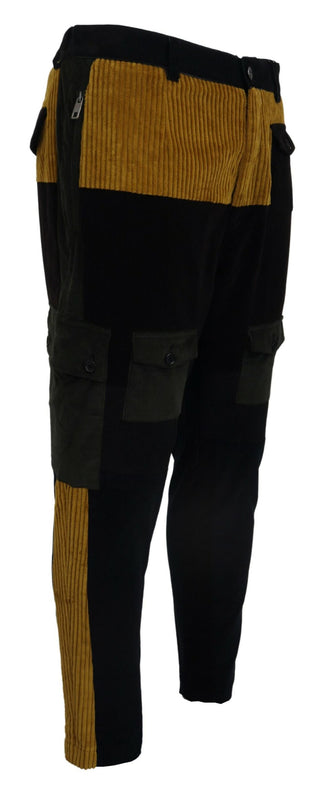Schwarz-gelbe Baumwoll-Herrenhose