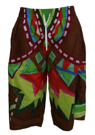 Shorts de playa para hombre con estampado multicolor para natación