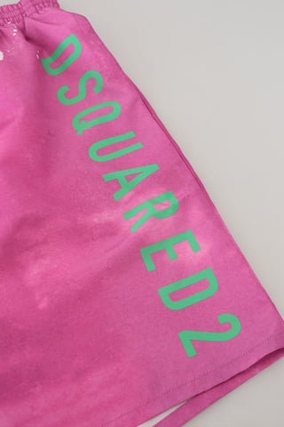 Pink Batik-Logo Herren Badeshorts Strandbekleidung