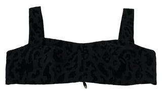 Schwarzer Leopard Crop Bustier Korsett BH-Oberteil