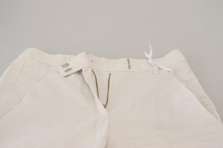 White High Waist Tapered Women Pants