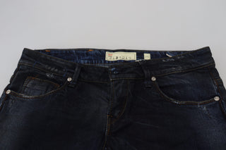Blaue Low Waist Slim Fit Damen Jeans
