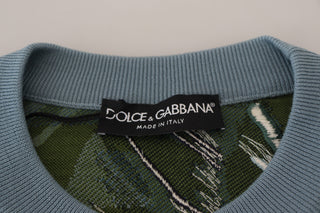 Mehrfarbiger Dschungel-Wollpullover mit Logo