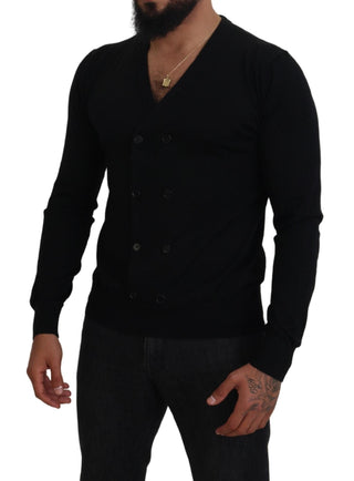 Black Cashmere Button Down Cardigan Sweater
