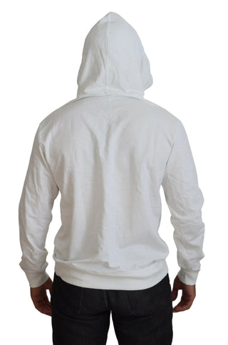 Weißes Kapuzen-Sweatshirt aus Baumwolle mit Logo