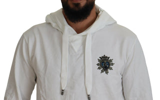 Weißes Kapuzen-Sweatshirt aus Baumwolle mit Logo