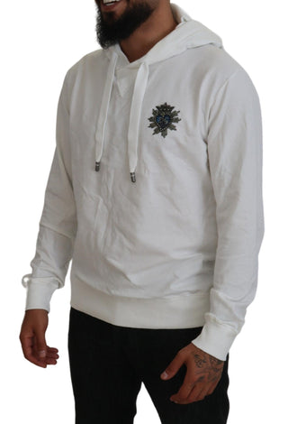 Weißes Kapuzen-Sweatshirt aus Baumwolle mit Logo