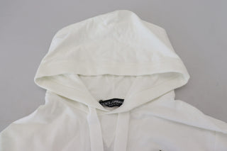 Weißes Kapuzen-Sweatshirt aus Baumwolle mit Logo