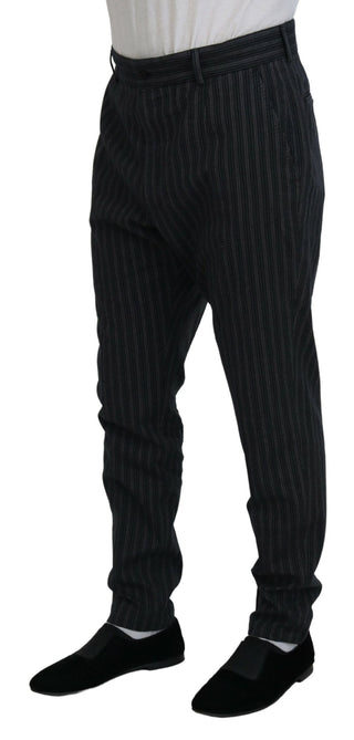 Pantalones de vestir chinos a rayas gris oscuro