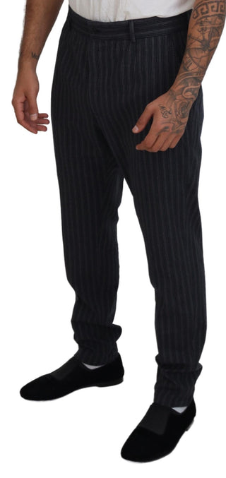 Pantalones de vestir chinos a rayas gris oscuro