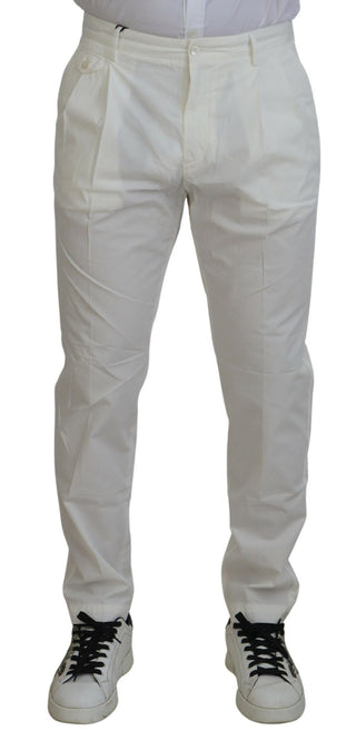 Pantalones chinos ajustados de algodón blanco