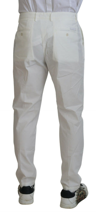 Pantalones chinos ajustados de algodón blanco