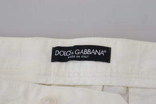 Pantalones chinos ajustados de algodón blanco