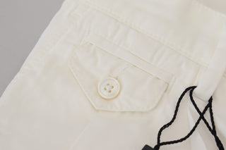 Pantalones chinos ajustados de algodón blanco