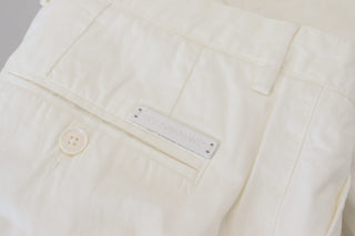 Pantalones chinos ajustados de algodón blanco