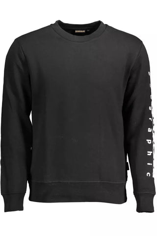 Schwarzer Baumwollpullover