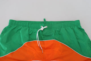 Multicolor Logo Print Men Beachwear Swimwear Short