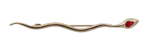 Broche de serpiente con cristales y latón plateado