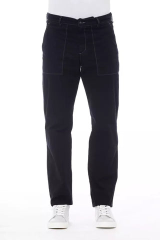 Pantalón de algodón azul para hombre