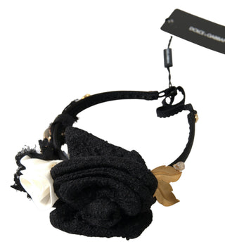 Diadem Stirnband Tiara Weiße Rose Kristall Haar Gold