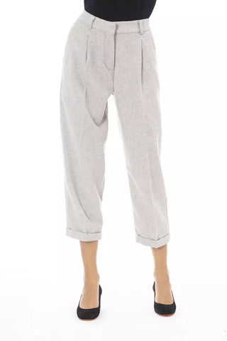 Pantalón de lana gris para mujer
