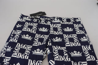 Shorts chinos de algodón con estampado de logo azul