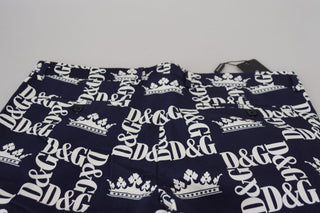 Shorts chinos de algodón con estampado de logo azul
