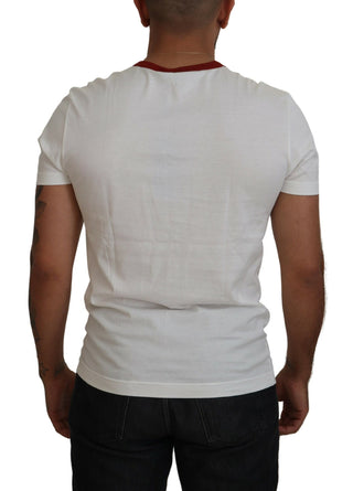 Baumwoll-T-Shirt mit Rundhalsausschnitt und Logo-Print in Weiß
