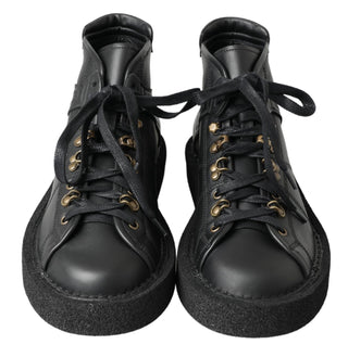 Botas negras de cuero elásticas sin cordones