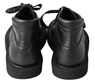 Botas negras de cuero elásticas sin cordones